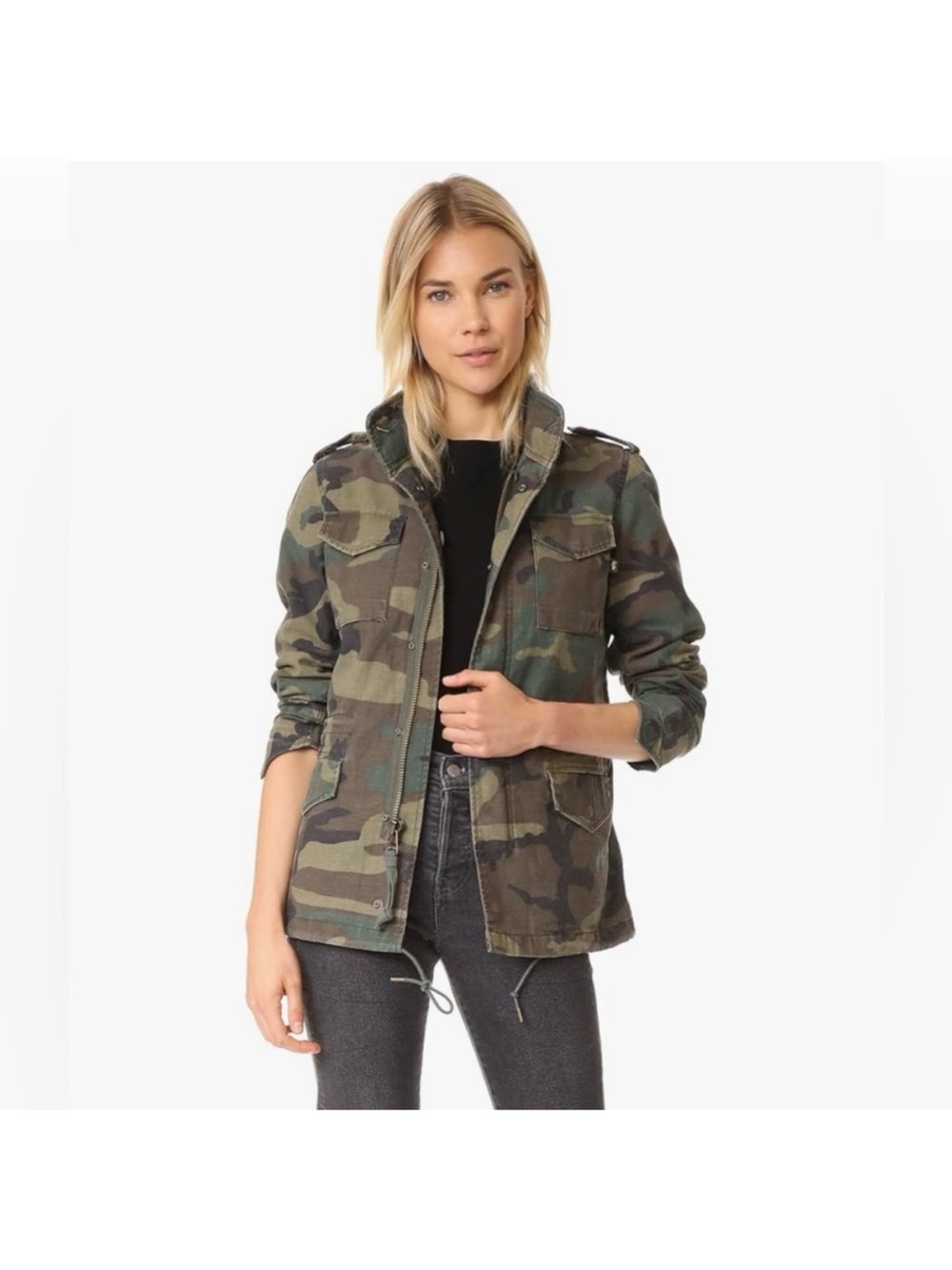 ALPHA INDUSTRIES Women’s M-65 Defender Camo Field Coat XS